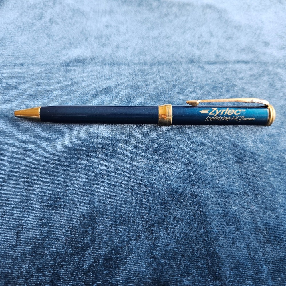 Zyrtec Cetirizine HCl Tablets Blue & Gold Promotional Advertising Pen